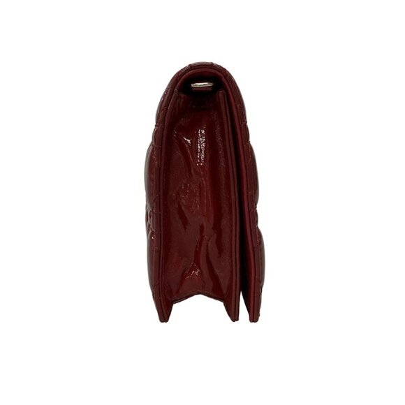 Auth DIOR/ChristianDior Cannage Stitch Red Patent Leather Clutch Bag - Picture 7 of 16